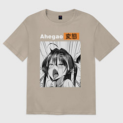 Футболка оверсайз женская Ahegao, цвет: миндальный