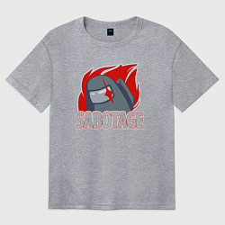 Футболка оверсайз женская Among Us sabotage амонг ас саботаж, цвет: меланж