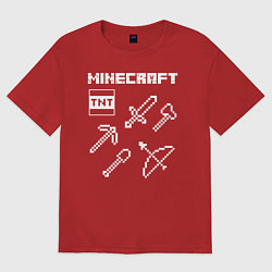 Футболка оверсайз женская Minecraft, цвет: красный