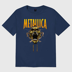 Футболка оверсайз женская Metallica art 02, цвет: тёмно-синий