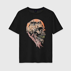 Футболка оверсайз женская Metallica art 04, цвет: черный