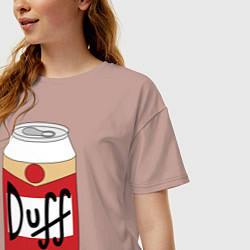 Футболка оверсайз женская Duff Beer, цвет: пыльно-розовый — фото 2