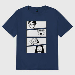 Футболка оверсайз женская Клинок рассекающий демонов, цвет: тёмно-синий