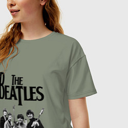 Футболка оверсайз женская The Beatles, цвет: авокадо — фото 2