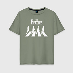 Футболка оверсайз женская The Beatles, цвет: авокадо