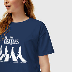 Футболка оверсайз женская The Beatles, цвет: тёмно-синий — фото 2