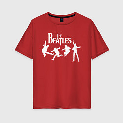 Футболка оверсайз женская The Beatles, цвет: красный
