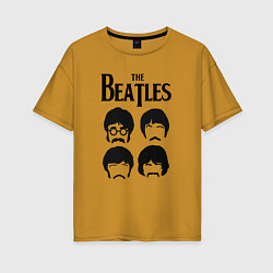 Футболка оверсайз женская The Beatles Liverpool Four, цвет: горчичный