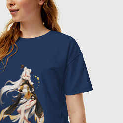 Футболка оверсайз женская Нин Гуан, цвет: тёмно-синий — фото 2