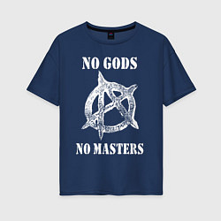 Женская футболка оверсайз NO GODS NO MASTERS