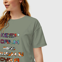 Футболка оверсайз женская Rush B CYKA BLYAT, цвет: авокадо — фото 2