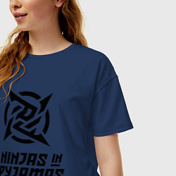 Футболка оверсайз женская NiP Ninja in Pijamas 202122, цвет: тёмно-синий — фото 2