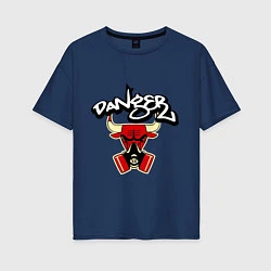 Футболка оверсайз женская Danger Chicago Bulls, цвет: тёмно-синий