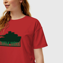 Футболка оверсайз женская Танковые войска, цвет: красный — фото 2