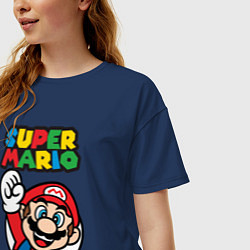 Футболка оверсайз женская Mario, цвет: тёмно-синий — фото 2