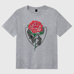 Футболка оверсайз женская Skull&Rose, цвет: меланж