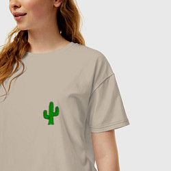 Футболка оверсайз женская Кактус, цвет: миндальный — фото 2