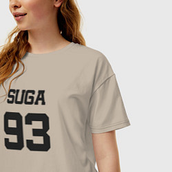 Футболка оверсайз женская BTS - Suga 93, цвет: миндальный — фото 2