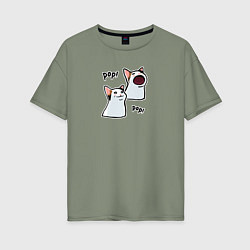 Женская футболка оверсайз Pop Cat