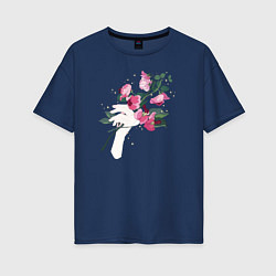 Женская футболка оверсайз Flowers