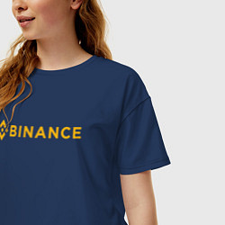 Футболка оверсайз женская BINANCE БИНАНС БИРЖА, цвет: тёмно-синий — фото 2