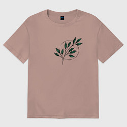 Футболка оверсайз женская Leaves, цвет: пыльно-розовый