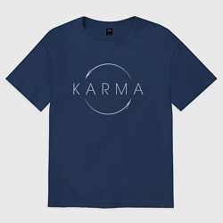 Футболка оверсайз женская КАРМА KARMA, цвет: тёмно-синий