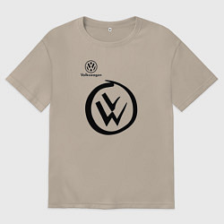 Футболка оверсайз женская Volkswagen, цвет: миндальный