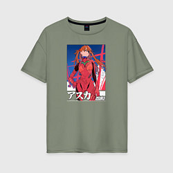 Женская футболка оверсайз Evangelion Asuka