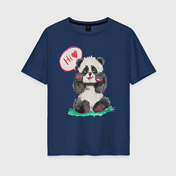 Женская футболка оверсайз Акварельная милая панда