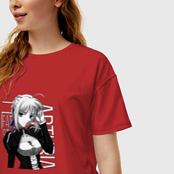 Футболка оверсайз женская Сэйбер, цвет: красный — фото 2
