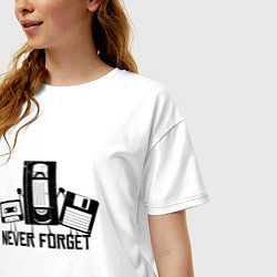 Футболка оверсайз женская Never Forget Эпоха VHS, цвет: белый — фото 2