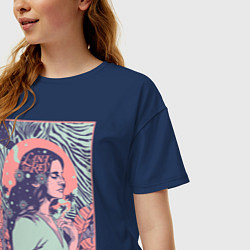 Футболка оверсайз женская Lana del rey, цвет: тёмно-синий — фото 2