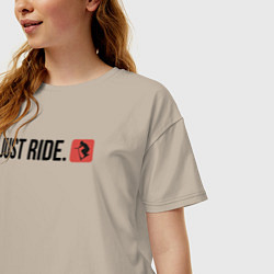 Футболка оверсайз женская Трюковый самокат JUST RIDE, цвет: миндальный — фото 2