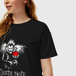 Футболка оверсайз женская DEATH NOTE ТЕТРАДЬ СМЕРТИ, цвет: черный — фото 2