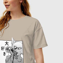 Футболка оверсайз женская Выдающиеся звери Легоси, цвет: миндальный — фото 2