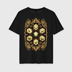 Футболка оверсайз женская DnD Dices: Celtic Motifs, цвет: черный