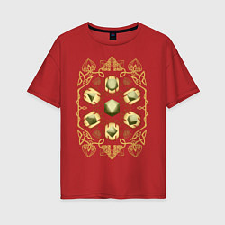 Футболка оверсайз женская DnD Dices: Celtic Motifs, цвет: красный