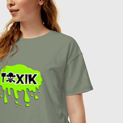 Футболка оверсайз женская Токсик toxik, цвет: авокадо — фото 2