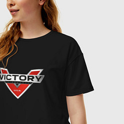 Футболка оверсайз женская Victory USA Мото Лого Z, цвет: черный — фото 2