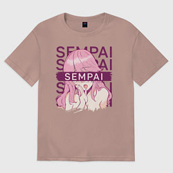 Футболка оверсайз женская Sempai Ellen, цвет: пыльно-розовый