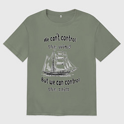 Футболка оверсайз женская Парусник, цвет: авокадо