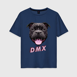 Футболка оверсайз женская DMX Low Poly Boomer Dog, цвет: тёмно-синий
