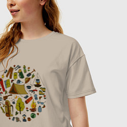 Футболка оверсайз женская Романтика, цвет: миндальный — фото 2