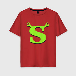 Футболка оверсайз женская Shrek: Logo S, цвет: красный