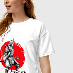 Футболка оверсайз женская Воин-самурай, цвет: белый — фото 2