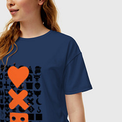Футболка оверсайз женская Love Death & Robots, цвет: тёмно-синий — фото 2
