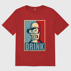 Футболка оверсайз женская Bender, цвет: красный