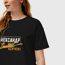 Футболка оверсайз женская Александр Limited Edition, цвет: черный — фото 2