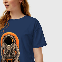 Футболка оверсайз женская Космонавт диджей - cosmo DJ, цвет: тёмно-синий — фото 2